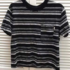 Vans black and white stripped T-shirt